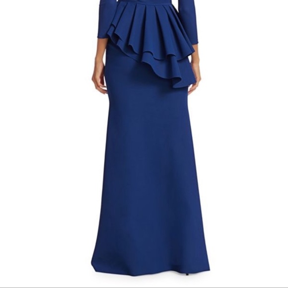 Chiara Boni Royal Blue Ruffle Prom Dress - Picture 7 of 11